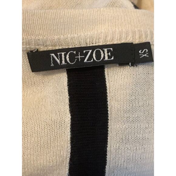 Nic + Zoe cream 3/4 sleeves oversize sweater size XS - Picture 3 of 6